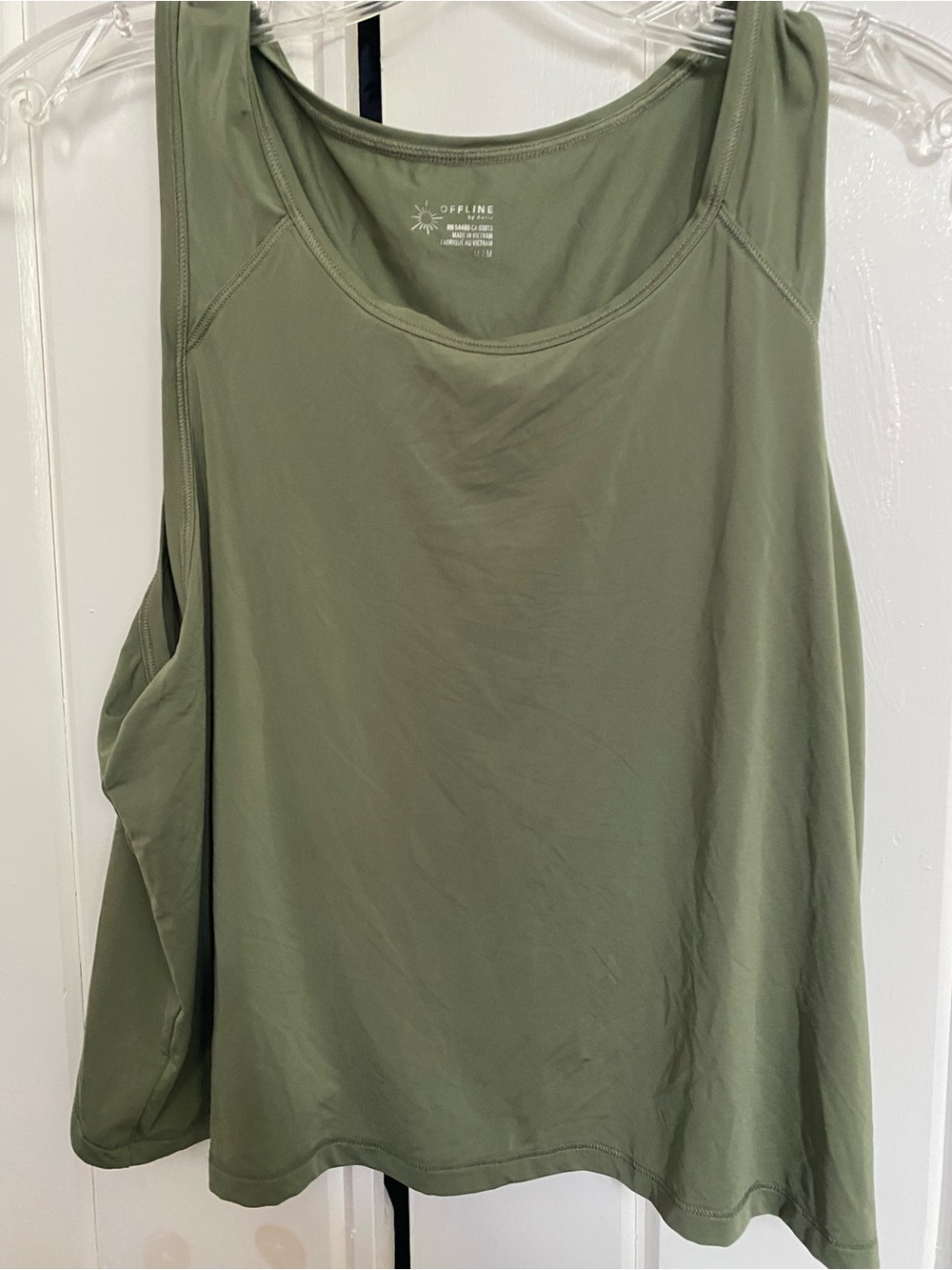 aerie Olive Green Scoop Neck Tank Top